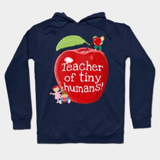 Teacher Of Tiny Humans Shiny Apple Hoodie